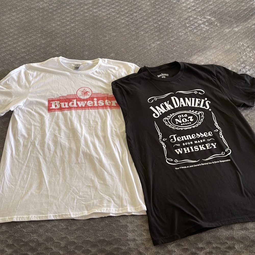Budweiser & Jack Daniels t-shirts NWOT